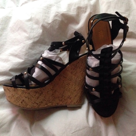 Studded strappy gladiator wedge sandals - Picture 1 of 1